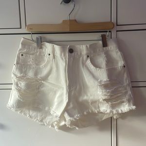 White Billabong jean shorts